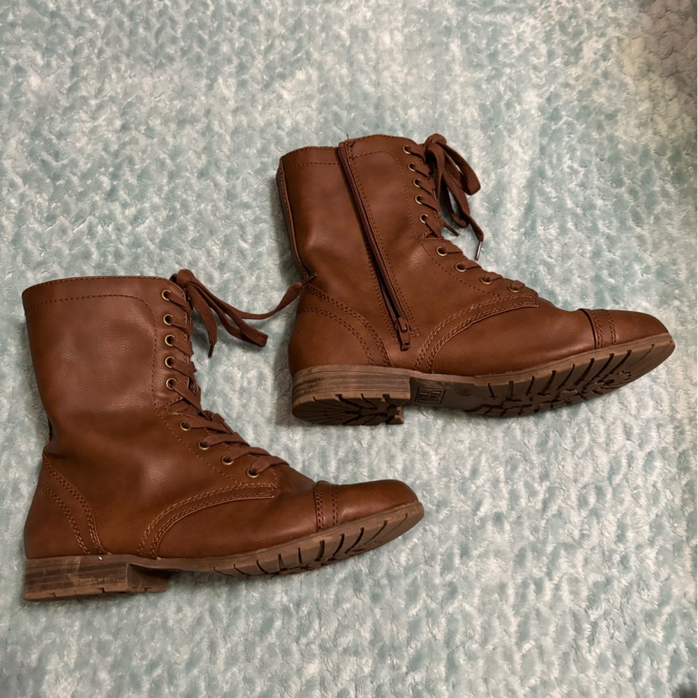 Cognac ankle boots